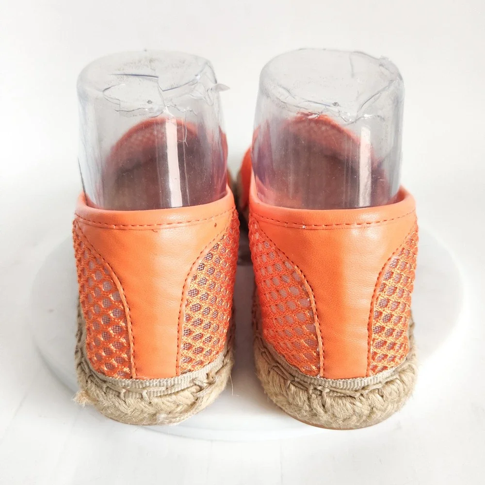 Rebecca‎ Minkoff Flats Size 8 Espadrille Mesh Orange Slip On Summer Beach Boho